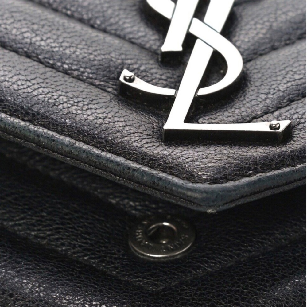 Saint Laurent Lambskin Mixed Matelasse Quilted Large Monogram Envelope - Picture 10 of 14